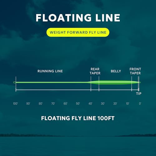 SF Fly Fishing Line Weight Forward Floating Fly Line for Fly Fishing 3wt 4wt 5wt 6wt 7wt 8wt 100FT Double Welded Loops - color: New Green, size: WF4F 100FT