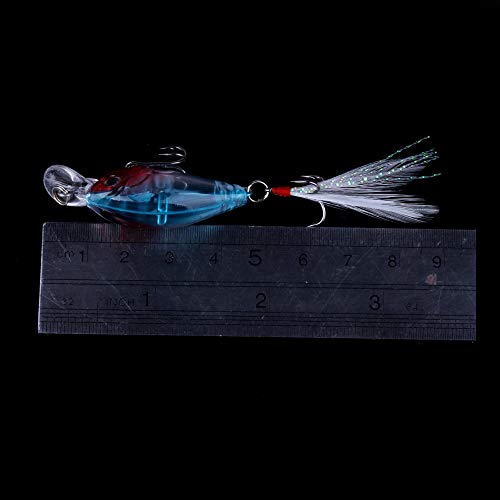 5 Pack Minnow Fishing Lure Crank Bait, Fishing Bass Lures Hard Artificial Bait, Crankbait Fishing Lures Hooks 3D Eyes for Bass Fishing Lure Freshwater and Saltwater