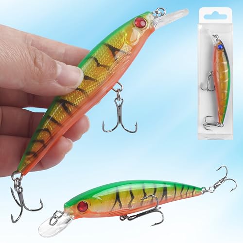 Suspending Jerkbait Fishing Lures, Minnow Lures Jerk Bait Bass Fishing Bait with Treble Hook Artificial Floating Jerkbait for Bass Trout Pike Walleye Freshwater Saltwater - color: Type C:10pcs-4.41in/0.46oz