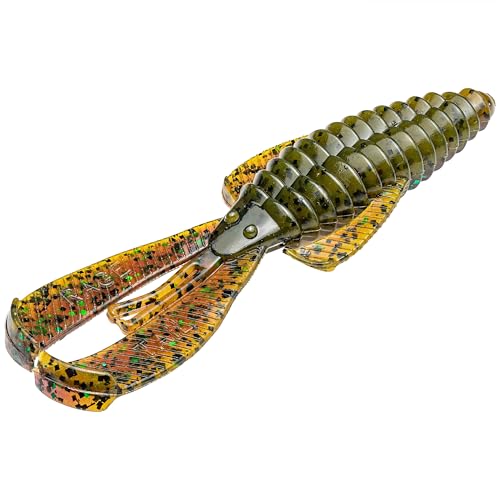 Strike King Rage Bug Fishing Lure, Soft Plastic Grub, Unique Design, Subtle Action - color: Bama Bug, size: 4"