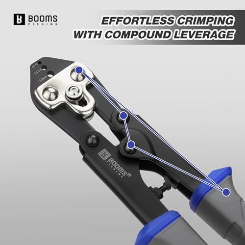 Booms Fishing Crimping Pliers Tool: 8.8in Crimper for Wire & Mono Lines up to 2.2mm - Compatible with Oval & Double Barrel Sleeves - XW42 Rigging Tool for Serious Anglers & Tackle Makers - style: Crimper Only