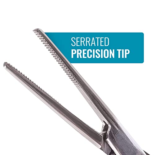 MABIS Kelly Locking Forceps, Silver, 5.5" (Pack of 5) - size: Pack of 5, style: Straight
