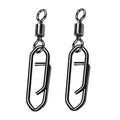 Atibin High Strength Fishing Clips Swivel Freshwater Saltwater Fishing Snaps Connector Rolling Barrel Swivels Fishing Clip Speed Change Black Nickel - size: Size 1/0+L (110lb) 50 pcs