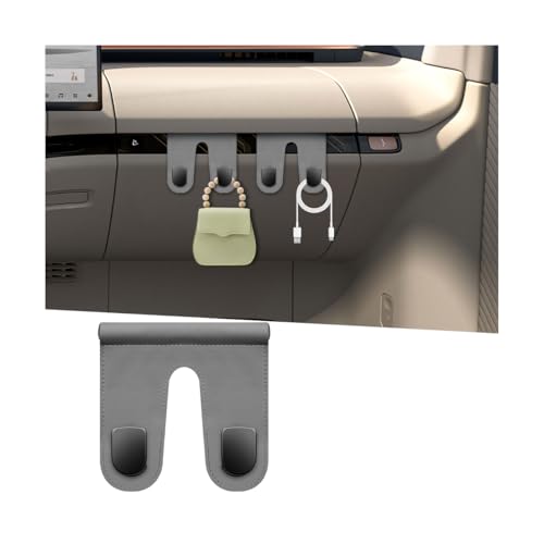 Car Co-Pilot Glovebox Hook, Dual Hook Passenger Seat Glovebox Hanger Organizer for Purse Handbag Umbrella, Automotive Interior Glove Box Hanging Storage Holder, Universal Fit (Gray) - color: Gray, size: Dual