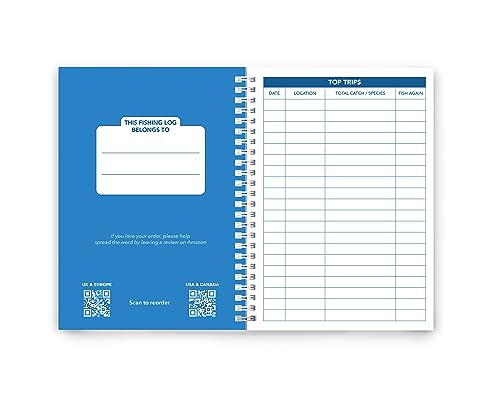 Fishing Log - Medium Size (21 x 14.8 cm/ 8.3 x 5.5 inches) - 104 pages covering 52 Fishing Trips - An Essential for all Anglers