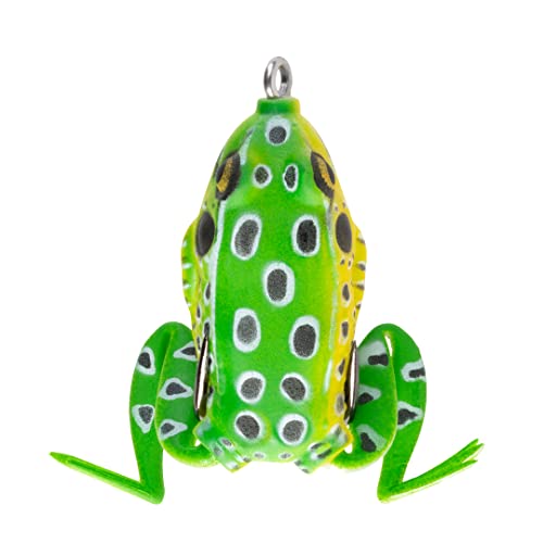 LUNKERHUNT Frog Lure for Bass Fishing | Pocket Frog Fishing Lure 1.75 Inch | Topwater Fishing Lures, Soft Hollow Body, Weedless Hooks for Trout, Pike in Saltwater and Fresh Water - style: Leopard