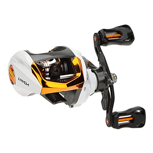 Lixada Fishing Reels, Baitcaster Reel Strong Corrosion Resistance Metal Saltwater Baitcasting Reel with Magnetic Braking System - color: White-Left handed