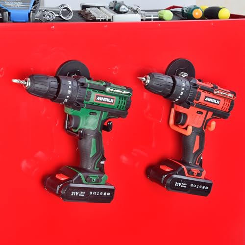 MUTUACTOR Heavy Duty Magnetic Hook,2PCS Anti-Slip Storage Magnet Hooks for Organizer, Magnetic Mount Garage Double Utility Hooks Hanging Impact Drivers Garden Hoses Hardware Box - style: 2.6in Magnet M Black Hooks 2PCS