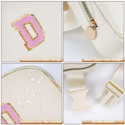 Uygafly Birthday Gifts for 4 5 6 7 8 9 10 11 12 13 Year Old Girl,Gift for Teen Girls Kids Toddler,Personalized Initial Fanny Pack Purse Crossbody Bag Belt Bag Cute Trendy Stuff | Cream,D - color: Cream, style: D