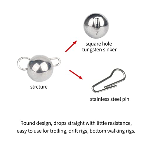 Tungsten Cheburashka Weights, Tungsten Free-Swinging Cheb Rig Weights for Finesse Rigging, Multiple, Plain - size: 3.0g - 5 Pack