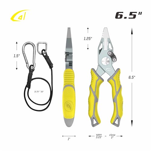 danco 6.5" Aluminum Fishing Karl Plier,w Sheath, Fishing Line, Saltwater Safe, Fresh/Saltwater Fishing