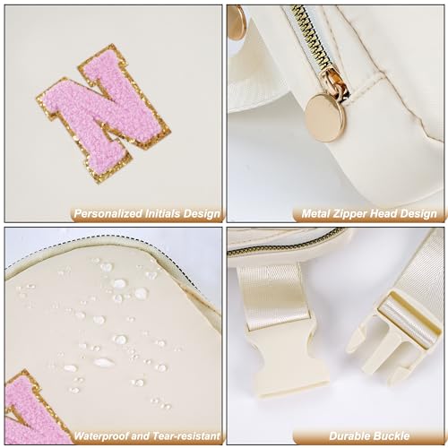 Uygafly Birthday Gifts for 4 5 6 7 8 9 10 11 12 13 Year Old Girl,Gift for Teen Girls Kids Toddler,Personalized Initial Fanny Pack Purse Crossbody Bag Belt Bag Cute Trendy Stuff | Cream,N - color: Cream, style: N