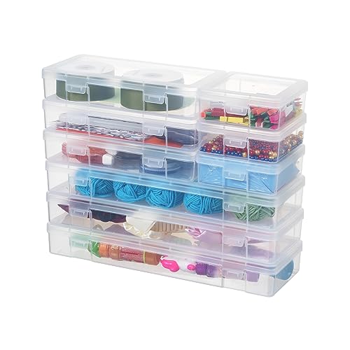 novelinks Clear Pencil Box and Small Plastic Storage Containers with Lids | 3 Small + 3 Medium + 3 Large, Board Game Storage Containers, Task Boxes for Special Education, Balloon Storage Organizer - color: 3 Small + 3 Medium + 3 Large -Clear