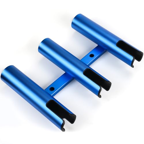 Aluminum Fishing Boat Rod Holder,3/4 Link Tube Aluminum Rod Rack, Suit Boats & Yacht ,Silver - color: Blue 3 tube