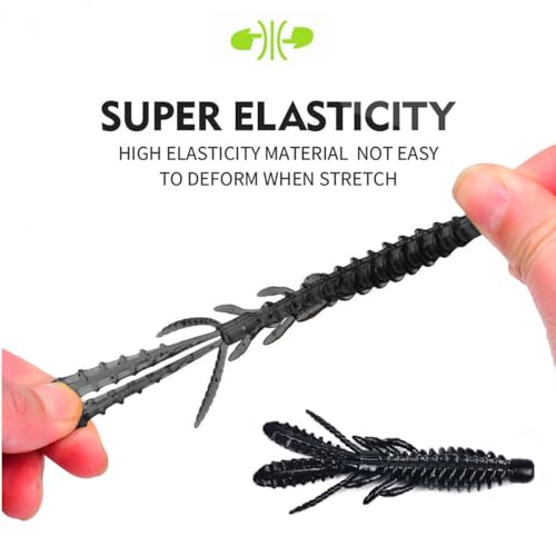 10 Pcs Soft Swimbait Lures, 6.4cm/2.5in Shrimp Shape Soft Plastic Fishing Lures Kit, Bass Fishing Lure Swim Baits with 5 Color, for Fishing Trout, Crappie, Bass, Redfish, Freshwater, Saltwater - color: Black, size: 2.5 inch