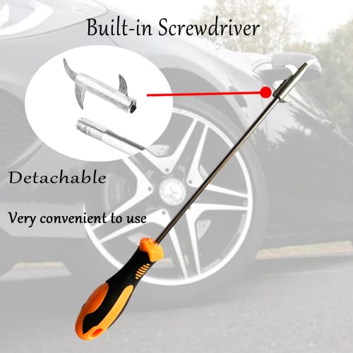 Automotive Tire Stone Cleaning Hook Multifunctional Portable Tire Stone Removal Tool Stainless Steel Car Tyre Protector Repair Tool Wheel Cleaning Tool with Screwdriver