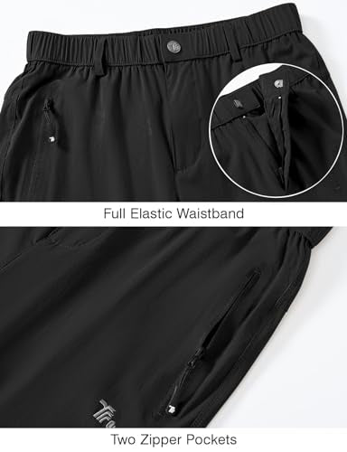Rdruko Women's Hiking Pants Lightweight Quick Dry Water Resistant Outdoor Travel Fishing Pants with Pockets - color: Black, size: XX-Large