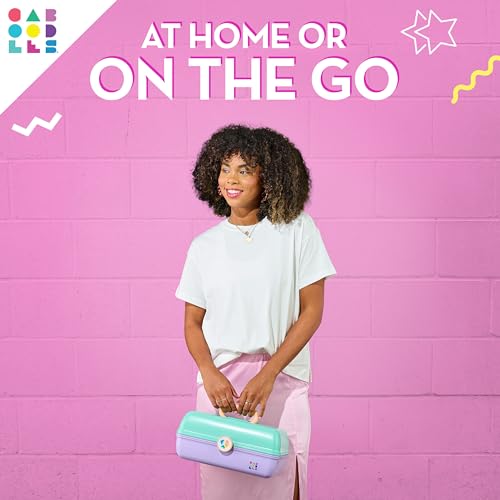 Caboodles On-The-Go Girl Makeup Box, Hot Pink Sparkle, Hard Plastic Makeup Organizer Box, Built-In Mirror, Secure Latch for Safe Travel, Spacious Storage for Large Items - color: Hot Pink Jelly Sparkle