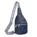 Anti Theft Crossbody Bags for Women Travel Chest Sling Bag Leather RFID Purse Fanny Pack Blue - color: Blue