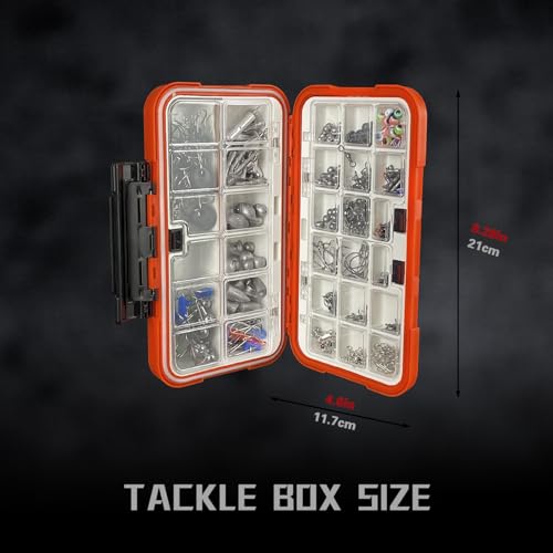 Fishing Tackle Kit with Box – 423pcs Complete Terminal Tackle Assortment, Hooks, Sinkers & Swivels, Beads & Bobber Stops for Freshwater Bass & Trout (Orange-423PCS) - color: Fishing Accessories Kit 423Pack-Orange