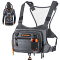 KastKing Bait Boss Water-Resistant Fishing Chest Pack With EVA Zip-Down Workstation, MOLLE Storage, Adjustable Chest Straps - color: C: Gray