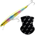 LUCKY CRAFT SW FlashMinnow 130MRS, 751 Gorgeous Lemon Candy, Saltwater Fishing Lures, Jerkbait Surf Fishing Gear, Halibut and Bass Lures, Sinking Topwater Lure with Neck Gaiter