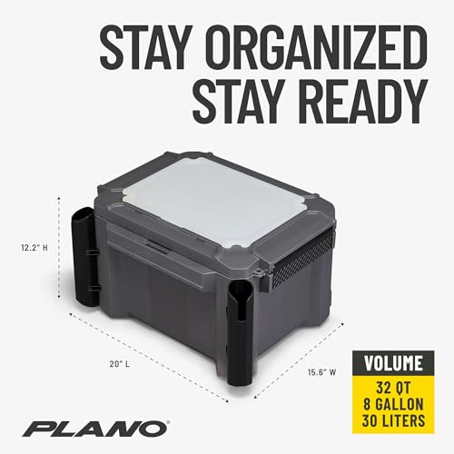 Plano GoNow Freshwater Fish Kit, Waterproof Field Box with Rod Holders, Cutting Board, 4 StowAway 3700 Boxes, Modular Storage Organizer, Charcoal - color: Charcoal, style: Fish Kit