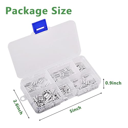 Aluminum Fishing Line Crimp Sleeves, Strong Crimps for Fishing Line Monofilament Saltwater Wire Leader Rigging Rope Cable (200pcs) - color: 200pcs