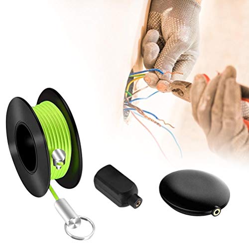Magnetic Cable Fishing Tool, Professional Wire Puller Set for Wall Floors Ceilings with Rotating Front Guide Hole, Ideal for DIY Handymen Home Installers (random)