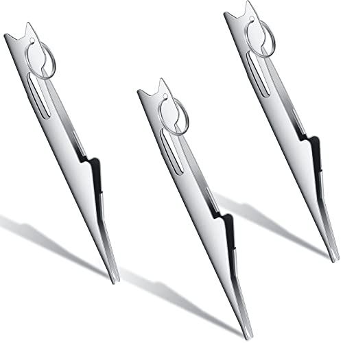 Deekin 3 Pcs Fishing Line Knot Quick Tie Fishing Knot Tying Tool Fly Nail Knot Tool Fly Angler Accessories Fly Tying Equipment for Hooks Lures Lines Men - color: Silver