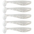 MAFIMOEA 50 Pcs Soft Fishing Lures Plastic Paddle Tail Swim Baits Kit for Bass Trout Walleye Crappie 5 Mixed Colors Fishing Soft Plastic Lure Kit 5.5CM - color: White