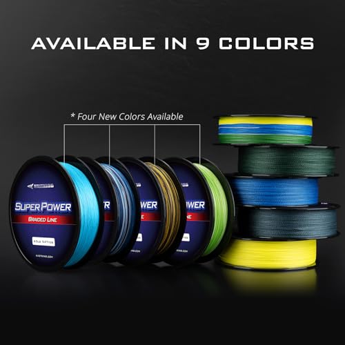 KastKing SuperPower Braided Fishing Line - Abrasion Resistant Braided Lines – Incredible Superline – Zero Stretch – Smaller Diameter – A Must-Have! - color: X4-New-Sky Blue, size: 15LB(1097 Yds)