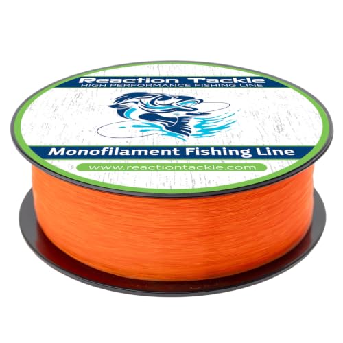 Reaction Tackle Monofilament Fishing Line - Premium Nylon Mono Line, Strong & Abrasion-Resistant, Low Memory for Smooth Long Casts - Freshwater & Saltwater - color: Hi Vis Orange, size: 10lb (1600 Yards)