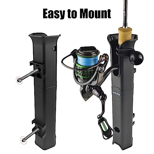 6-Tube Fishing Rod Holder, Wall Mounted Rod Holder with 6inch Ball Bungee Cords and Screws for Boat Kayak Cooler Trailer Portable