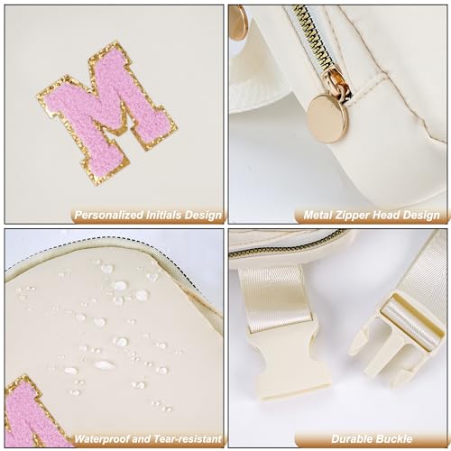 Uygafly Birthday Gifts for 4 5 6 7 8 9 10 11 12 13 Year Old Girl,Gift for Teen Girls Kids Toddler,Personalized Initial Fanny Pack Purse Crossbody Bag Belt Bag Cute Trendy Stuff | Cream,M - color: Cream, style: M