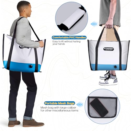 THKFISH Insulated Fish Cooler Bag, Fish Kill Bag for Caught Fish, 40x16in 25x17.5in Portable Waterproof Insulated Fish Bag Keeps Ice for 24 Hours - color: BLUE-25x17.5x8.6"
