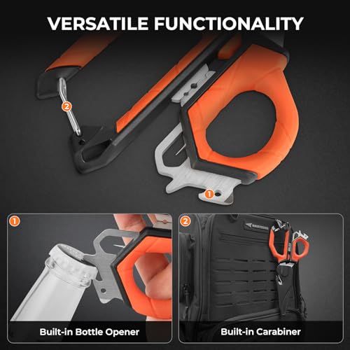 KastKing Paradox 9-Inch Fishing Bait Shears, Multifunctional Fishing Scissors With 5CR15 Stainless Steel Blades, Non-Slip Elastomer Handle, Protective Sheath, Built-In Carabiner - style: D: 9" Bait Shears