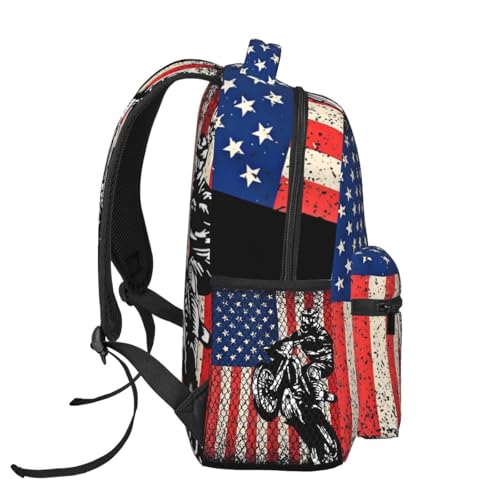 Dirt Bike Laptop Backpack, 15.6" Lightweight Hiking Backpack Travel Outdoor Business Casual Daypack for Work College - color: Dirt Bike