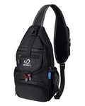 WATERFLY Packable Small Crossbody Sling Backpack Shoulder Chest Bag Daypack for Hiking Traveling - color: Black