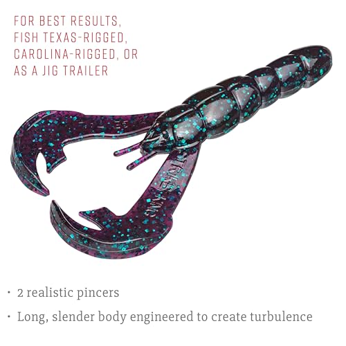 Strike King Rage Tail Craw - color: Junebug, size: 4 inch