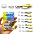 Harmony Fishing Company - [7 Pack] Tail Spinners (Hitchhikers for Soft Plastic/senko Fishing Lures, Willow or Colorado Blade) - style: Willow Blade (7 Pack, Gold)