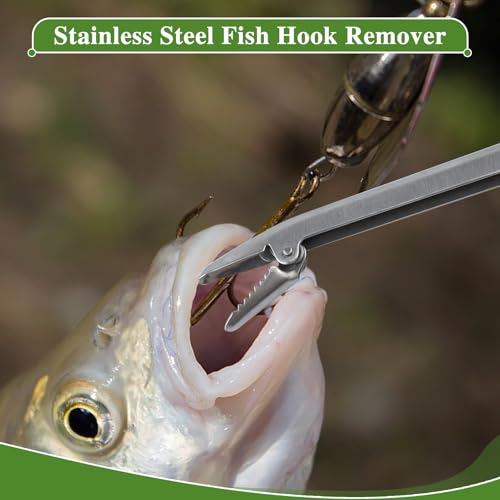 Stainless Steel Fish Hook Remover Tool Extractor with Odor Absorber Tool, 11 Inches Fishing Hook Removal Tool Hook Grabber Fish Dehooker Tool, Freshwater and Saltwater Hooker Tool for Fishing - style: Hook Remover