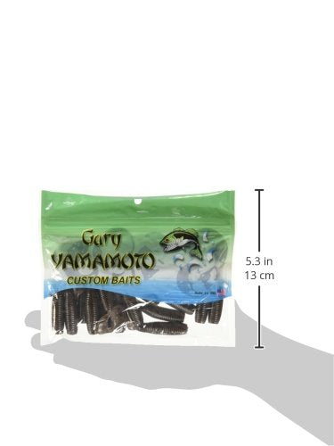 Yamamoto 5" Single Tail Grub Soft Plastic Fishing Angling Swimbait Lures with Tail-Curling Action - 20 Pack - color: CINNAMON W/ LARGE BLACK FLAKE (20 PACK), size: 5" SUPER GRUB