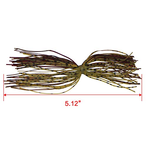 Silicone Jig Skirts DIY Rubber Fishing Jig Lures 12 Bundles 50 Strands Fishing Bait Accessories Spinnerbaits Buzzbaits Spoon Blade Squid Skirt Replacement Part, Fly Tying Material Color Random - size: 12 Bundles