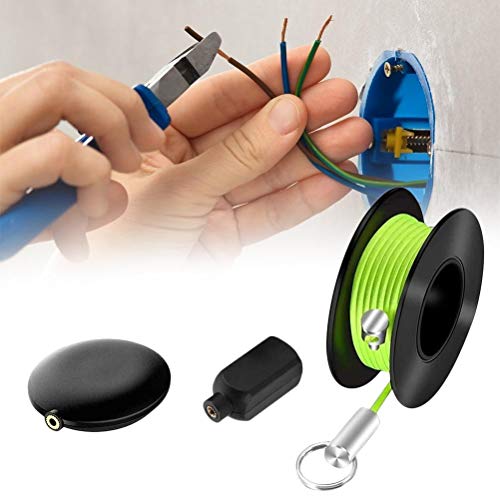 Magnetic Cable Fishing Tool, Professional Wire Puller Set for Wall Floors Ceilings with Rotating Front Guide Hole, Ideal for DIY Handymen Home Installers (random)