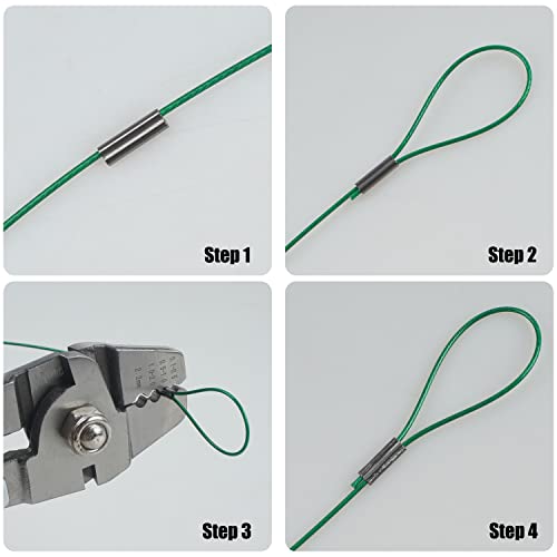 Double Barrel Crimp Sleeves Kit, Fishing Wire Leader Rigging Copper Tube Fishing Line Connector Tackle Kit - color: 200pcs-0.8mm+1.2mm Inner Dia
