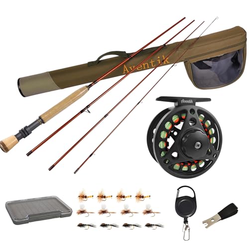 Aventik Extreme Fly Fishing Combo Kit 0/1/2/3/4/5/6 Weight Starter Fly Fishing Rod and Reel Kit Outfit with One Travel Case - style: 9'0'' Lw7/8 Fly Rod Kit