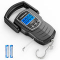 75Kg/165Lb Digital Luggage Scale for Travel, Fishing Weight Scale Unit with 1.5M Measuring Tape, Suitcase Weight Unit Can Switch Kg/Lb/Jin/Oz 4 Units, with Hook, Battery Included - color: black