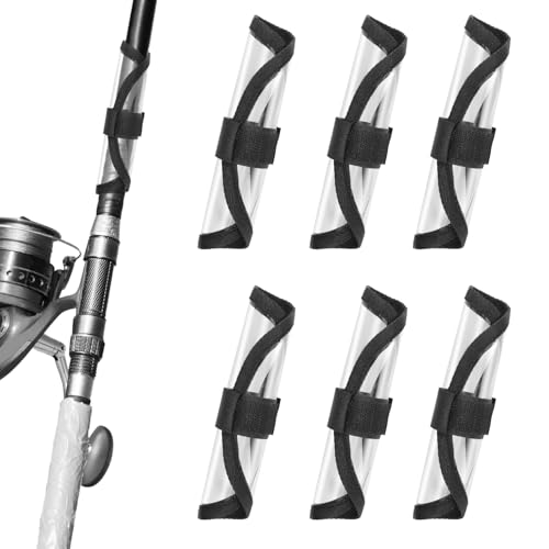 BOXOB 6 Pcs Fishing Hook Protective Covers Wrap, 5.9 Inch Fishing Reel Lure Covers Transparent Visible Bag Bait Gloves for Fishermen Essential Accessories Gear Gift