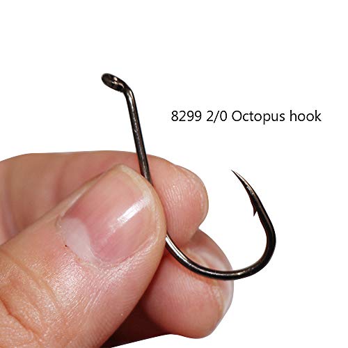 100pcs Octopus Beak Offset Fishing Hooks Froged Sport Circle Hooks Sharp High Carbon Steel Fishing Hook-6 Sizes - size: 1/0-100pcs